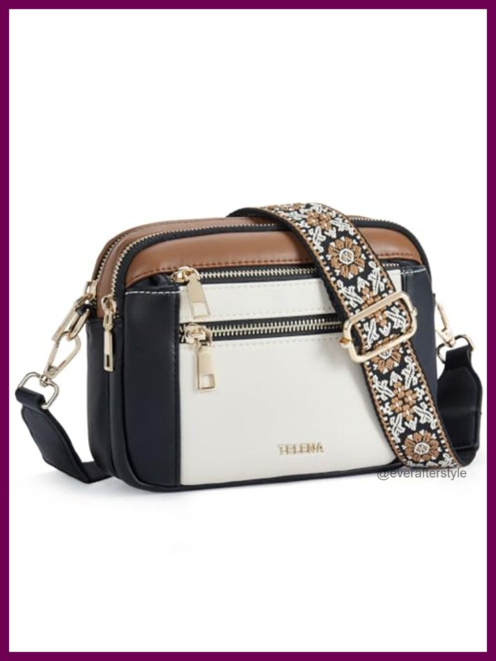 Vegan Leather Crossbody Bag Small Adjustable Strap Purse